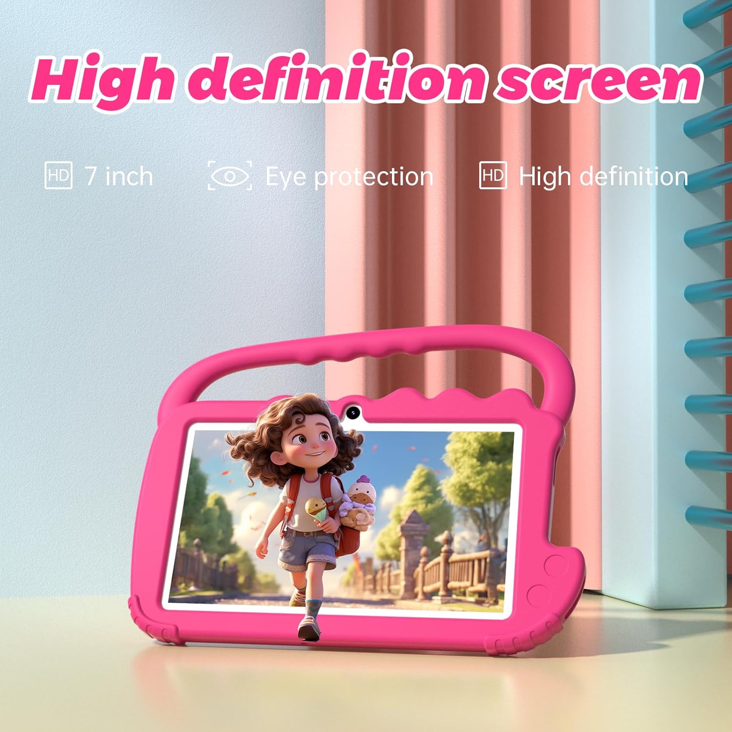 Kids Tablet Android Toddler 2GB RAM WiFi Pre installed Parent Control Learning Education Dual Camera IPS Touch Screen Tablets Red