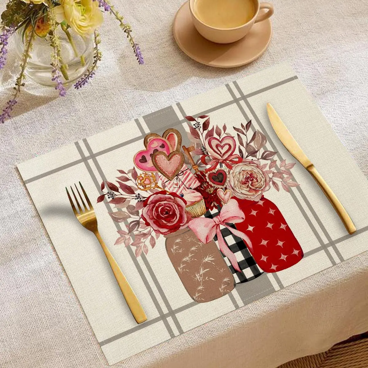1 Pc Heart Placemats – Romantic  Table Mats for Couples Dinner, Weddings & Party Decor | Heat-Resistant, Easy Styling, Perfect for Event Planners & Love-Themed Celebrations