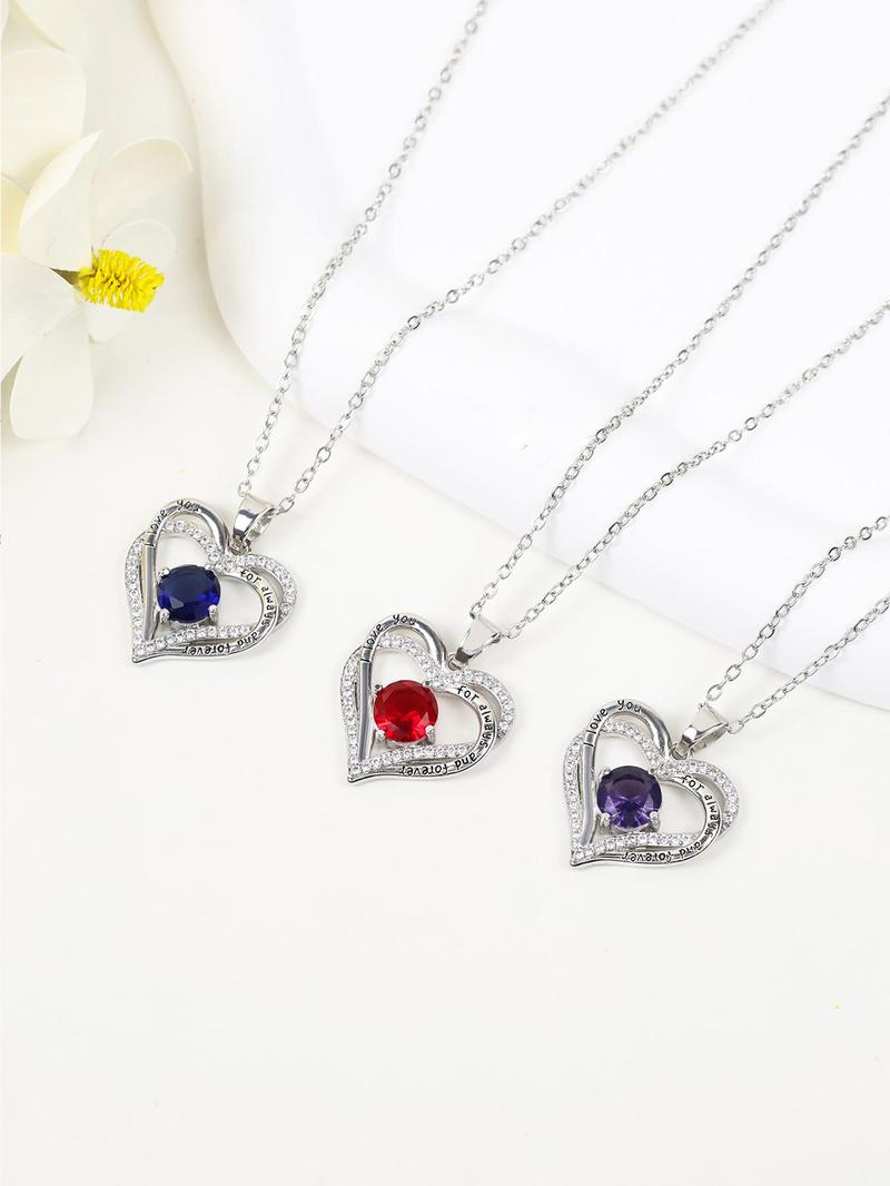 Heart Shaped Pendant Necklace with Rose Gift Box, Love Heart Necklace, Stainless Steel Jewelry for Party, Daily Clothing Decor, All-match Jewelry for Birthday Gift, Mother's Day Gifts