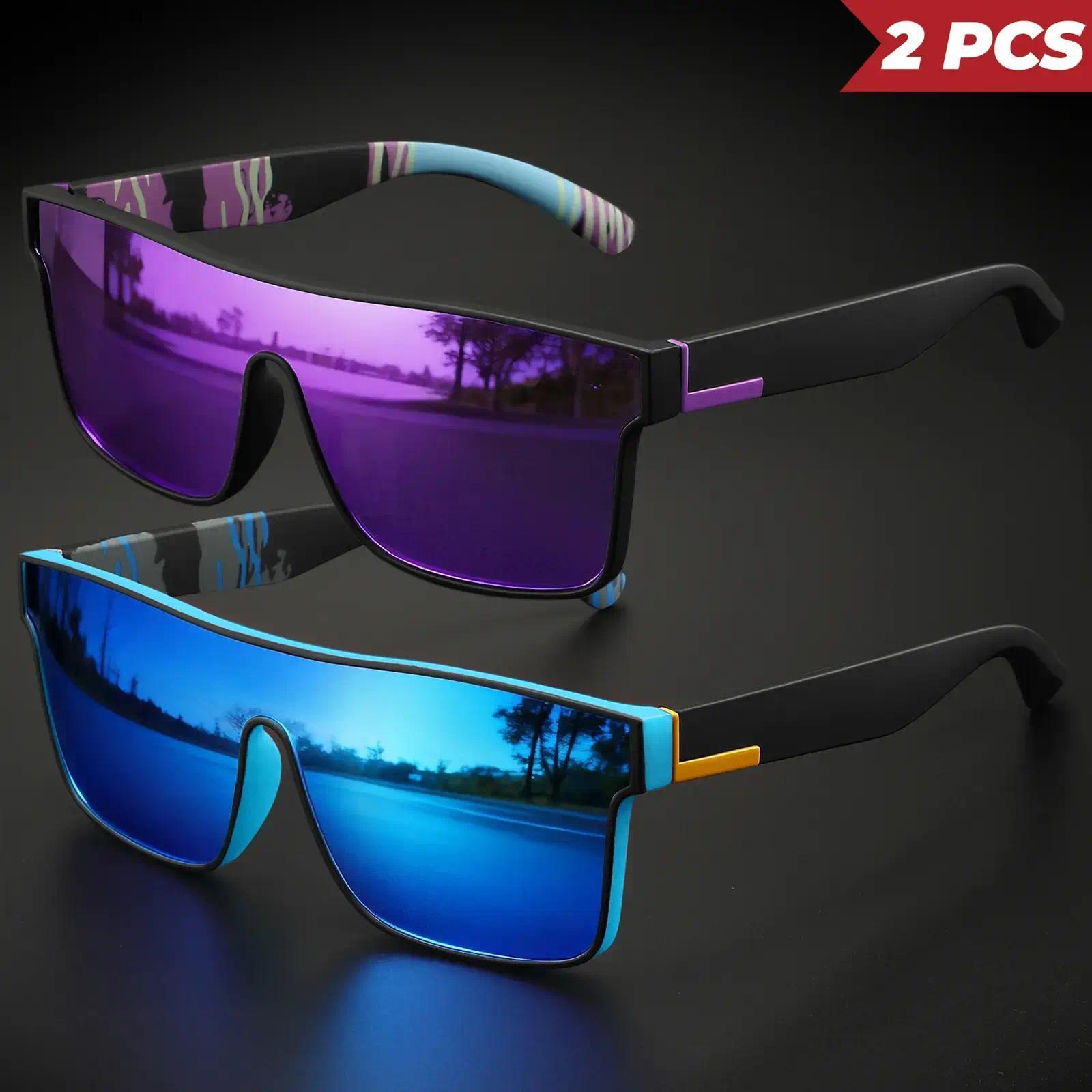 2026 NEW 2PCS Sports Sunglasses for Men and Women, UV400 One-Piece Lens Wrap Around Sunglasses, Colorful Outdoor Cycling Glasses for Running, Driving, Travel, Fishing, Daily Sun Protection Eyewear 2026 NEW 2PCS Sports Sunglasses for Men and Women, UV400 One-Piece Lens Wrap Around Sunglasses, Colorful Outdoor Cycling Glasses for Running, Driving, Travel, Fishing, Daily Sun Protection Eyewear