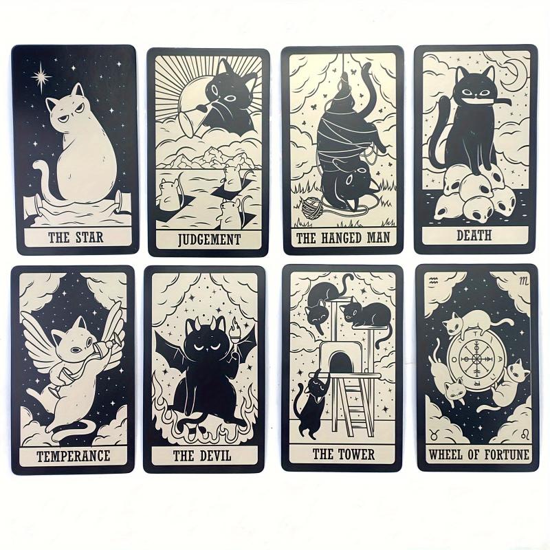 Kitten Tarot Cards, Divination Table Games, Family Party Entertainment Game Cards, gaming gift
