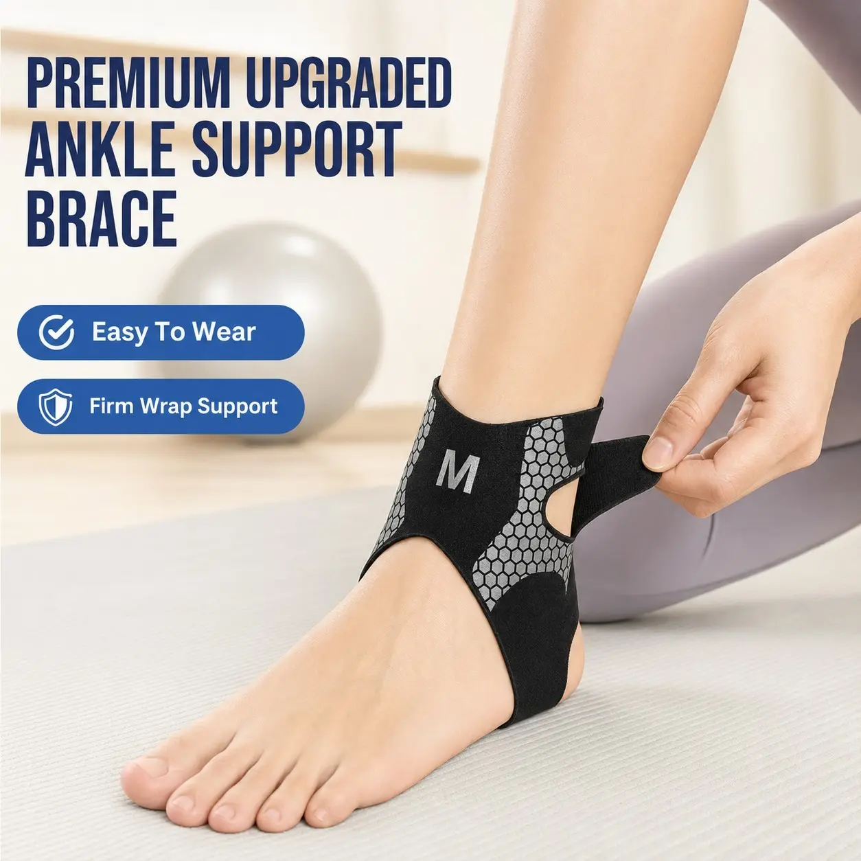 Breathable Sport Ankle Brace Support Strap, Light Anti-Sprain Stabilizer Wrap for Running Hiking Cycling Tennis, Perfect Gift for Loved Ones