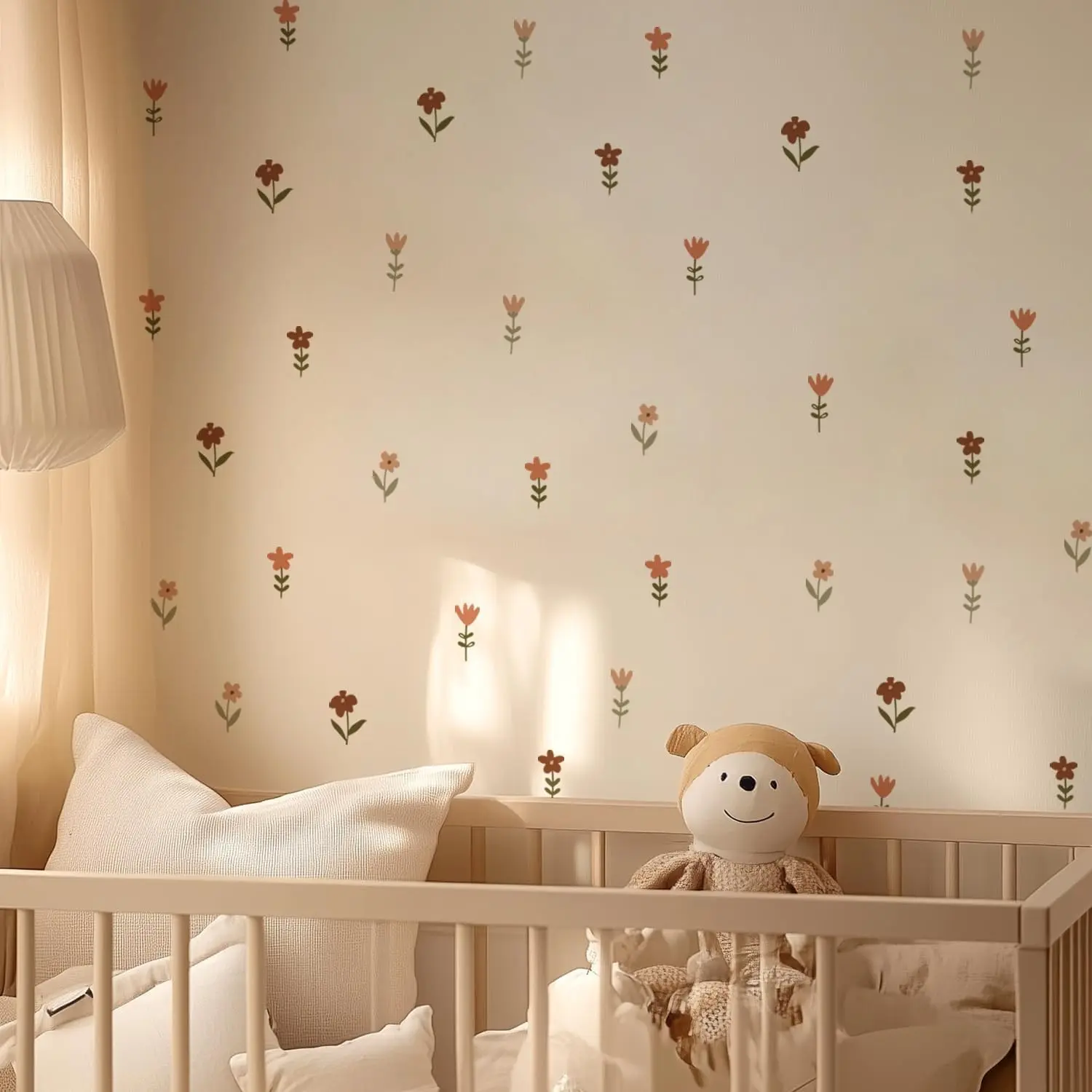 Nursery Wall Stickers Boho Kids Room Decor Girls Bedroom Removable Wall Decals Vinyl Murals DIY Cute Decorations 12 Sheets