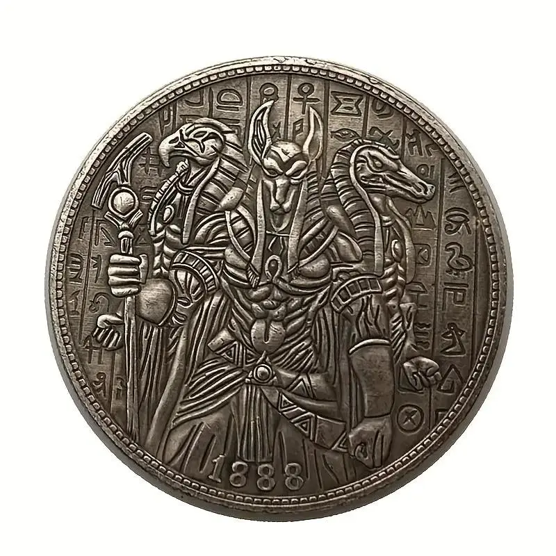 Vintage Anubis Coin, 1888 Antique Metal Token, Superhero Theme Party Gift, Holiday Present, Egyptian Style, Wearable Coin, Universal Use