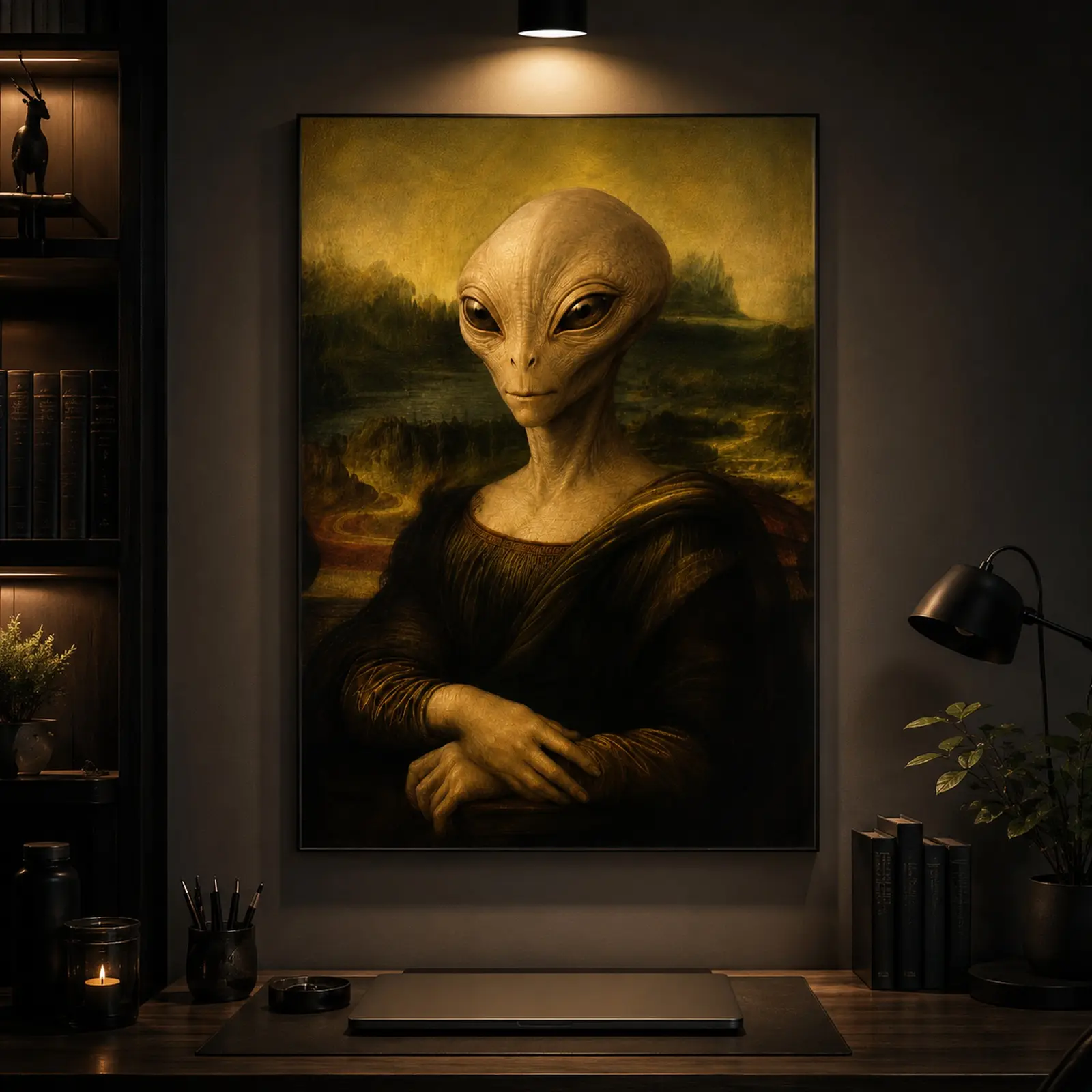 Not the Mona Meesa Trendy Funny Wall Art Poster, Viral Meme Room Decor, Alien Renaissance Art, Quirky Home Decor, Gen Z Bedroom Decor, Humor Canvas Print, Meme Lover Gift, Funny Poster, Dorm Room Decor, Pop Culture Art, Aesthetic Decor
