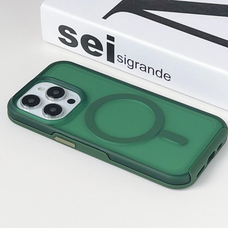 Magnetic Neon Color Matte Translucent Armor Shockproof Case For iPhone 17 16 13 12 14 15 Pro Max For Magsafe Wireless Charge Cover