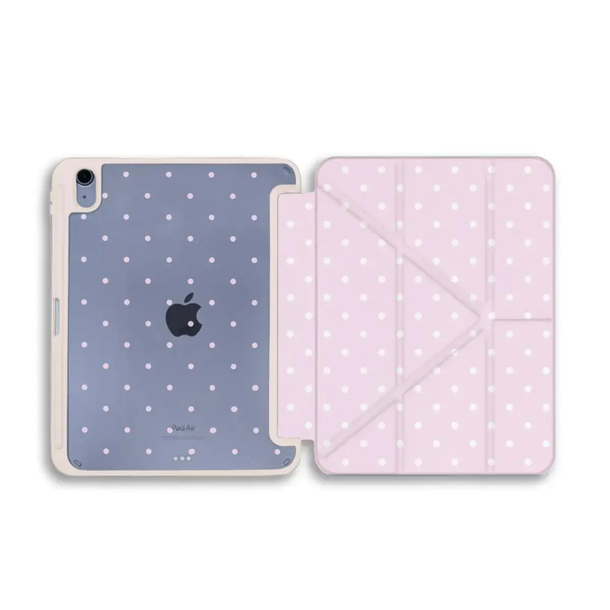 Chic Pink Dots Protective Tablet Cover & Casing - Silk Texture PC Shell, Pencil Holder, Handheld Computer Accessories for iPad Pro 11-in (2024)/iPad Air 6 (2024)/iPad mini 6