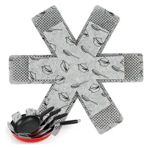12PCS Pot and Pan Protectors, Cookware Protector Set for Kitchen Organization, Felt Pots and Pans Divider Separator Pads, Anti-Slip to Avoid Scratching or Marring When Stacking, Perfect for Cast Iron, Steel, or Glass