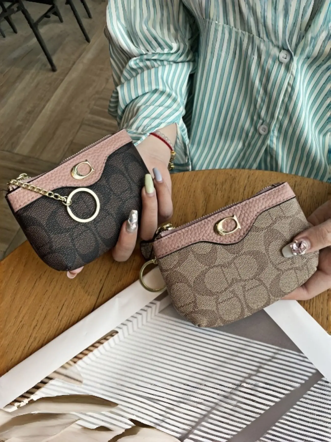 New Fashion Wallet for Women, Multi-Functional Credit Card Holder, Zipper Coin Pouch, Keychain Bag, Mini Storage Organizer