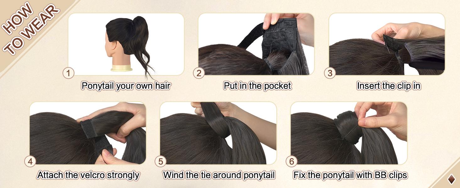 SOFEIYAN Curly Ponytail Extension 15 Inch Heat Resistant Synthetic Natural Wavy Hairpiece Wrap Around Pony Tail Hair Extensions