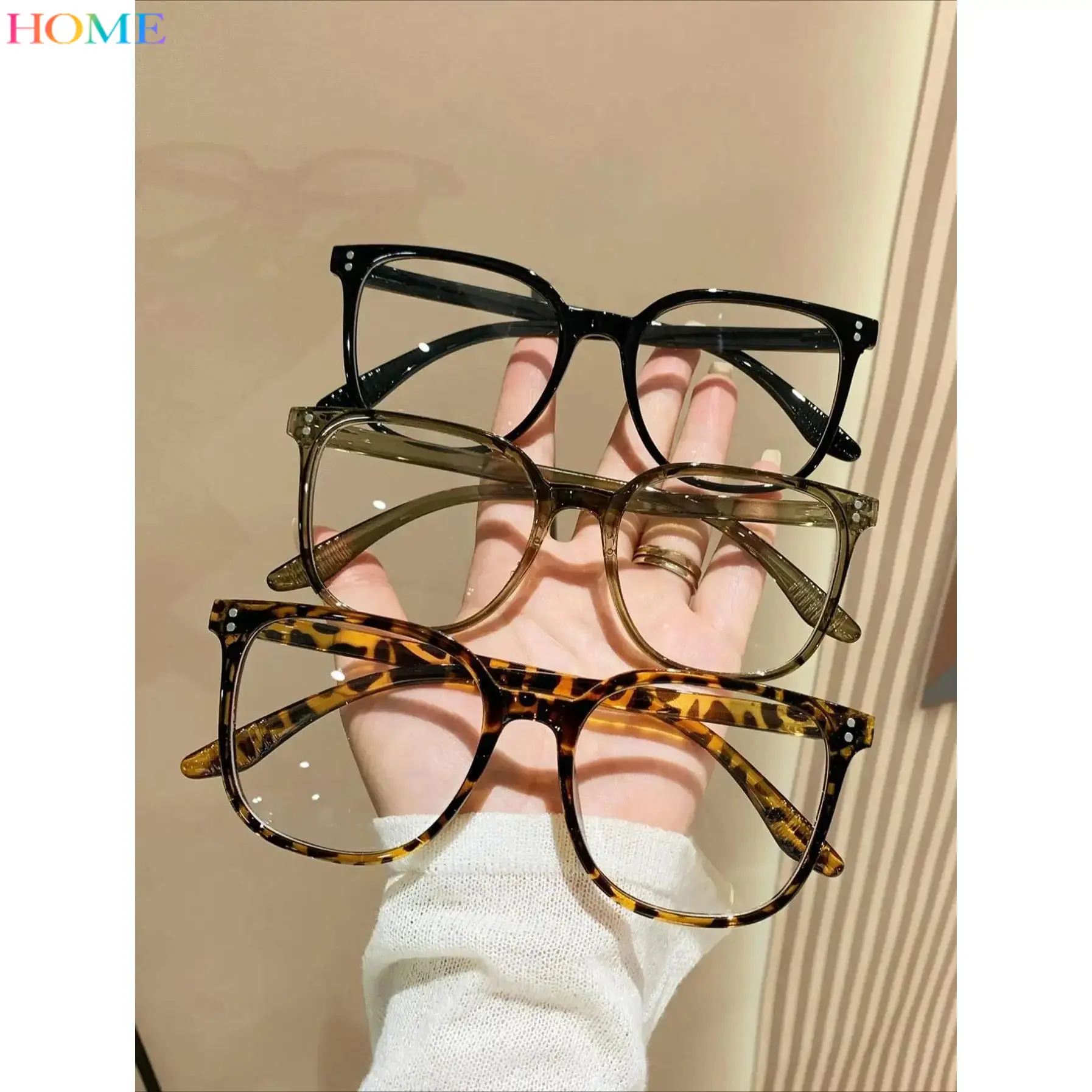 HOME Unisex 2026 Minimalist Stylish Square-Frame Lightweight Durable Glasses - Plastic 1-Size Functional & Daily Use Eyewear, Stylish Square Frames
