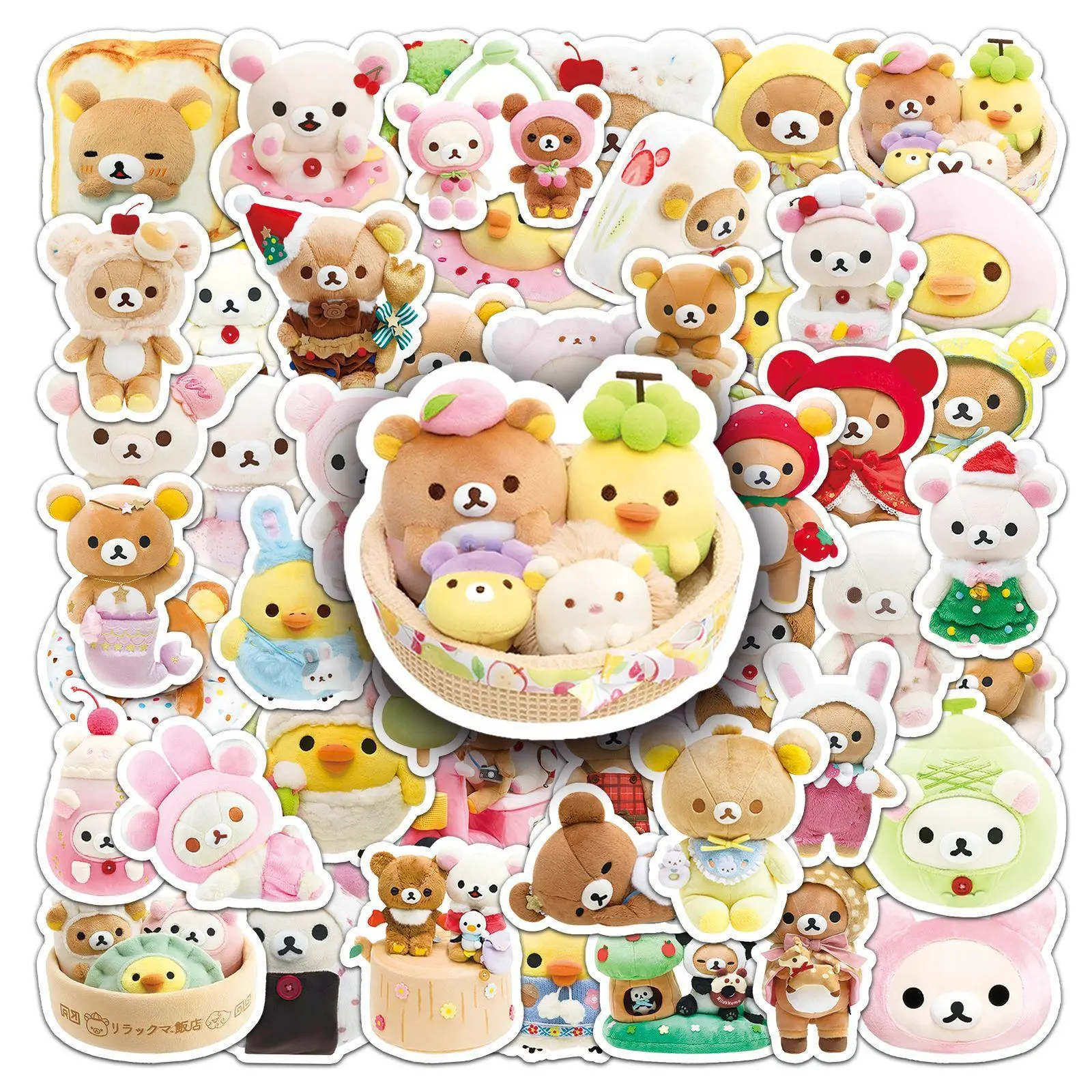 54PCS Rilakkuma Stickers Kiiroitori Graffiti Stickers DIY Diary Phone Case Handmade Scrapbook Aesthetic Stickers
