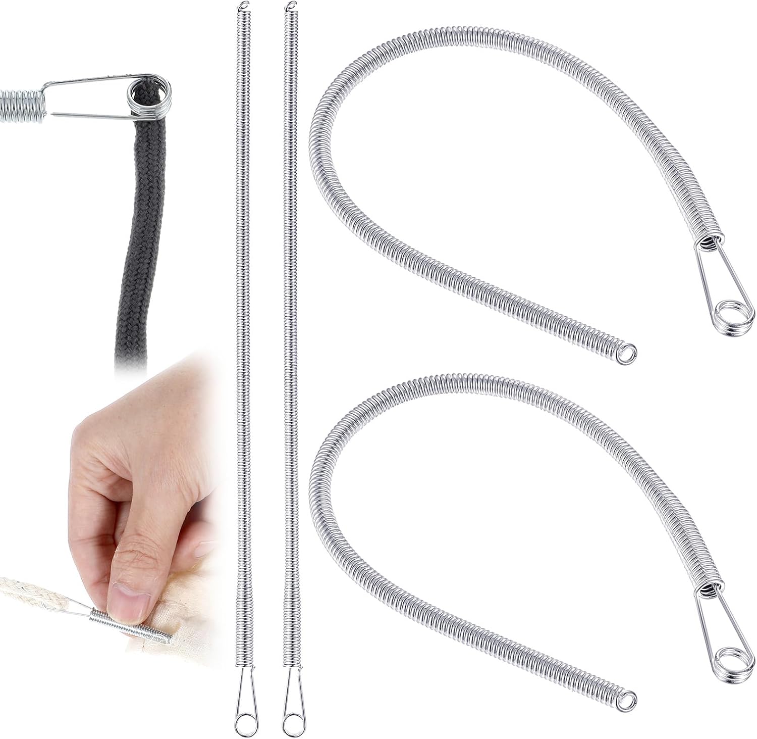 5 count Spring Drawstring Threader Tool-Rope Threader Clip for Drawstring Replacement for Sweatpants, Shorts, Hoodies, and Pants (5)