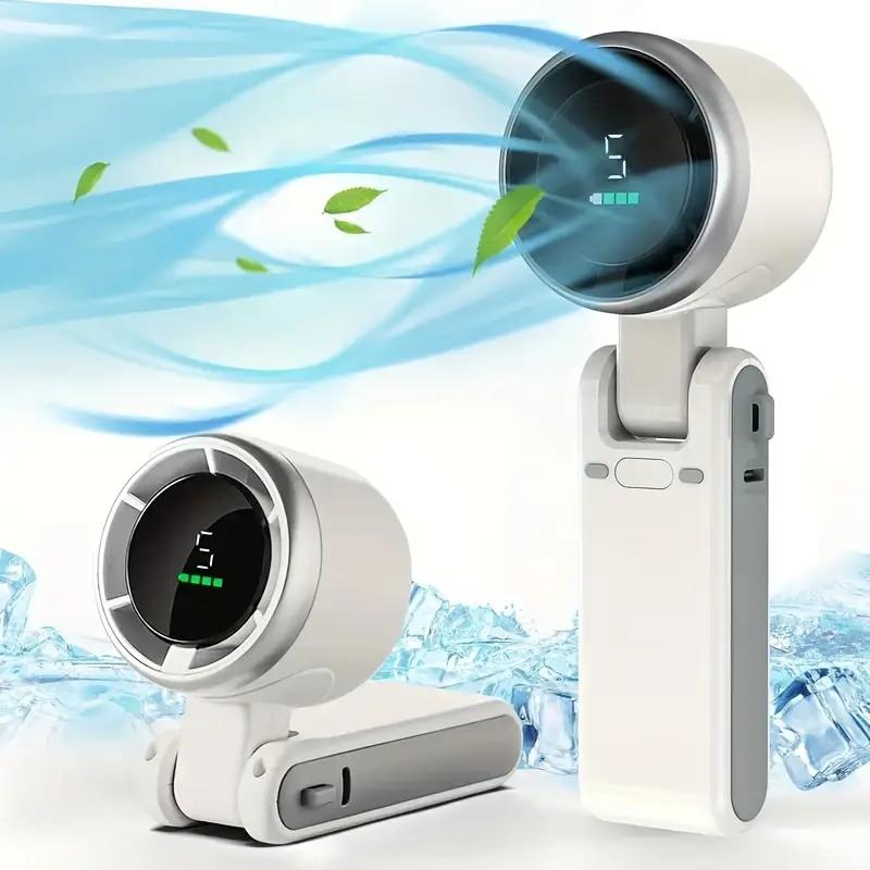 Multifunctional USB Desktop Personal Fan with Cooling Function, Fast Cooling, 5 Speed Settings, Rechargeable Battery, Digital Display