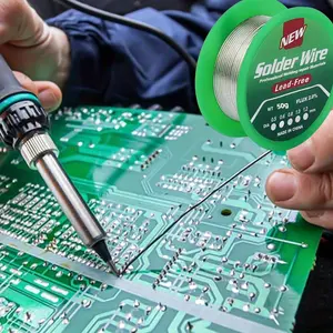 50g Lead-Free Solder Wire, Rosin Core, Sn99.3 Cu0.7, for Electronics, Car Repair, DIY Welding, Available in 0.6/0.8/1mm Diameters