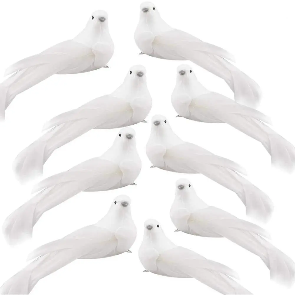 Artificial Birds, 12 Pcs Artificial White Doves Simulation Foam White Feathered Artificial Birds Doves Clip On Ornament for Christmas Tree Decorations, Wedding, Wreaths & Craftsfidget toys
