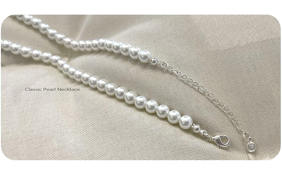 Pearl Necklace 8MM Dainty Round Imitation Pearl Choker Necklace Wedding Pearl Necklace Delicate Jewelry for Women Simple Bridesmaid Jewelry Gifts 2026