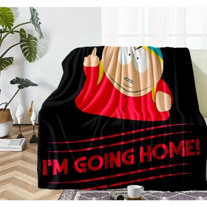 Soft Funny Throw Blanket South Park Cartoon Pattern Blanket, Slogan Print Blanket, Funny Soft Throw Blanket, Air-conditioned Room Blanket, Warm Nap Blanket for Home & Office