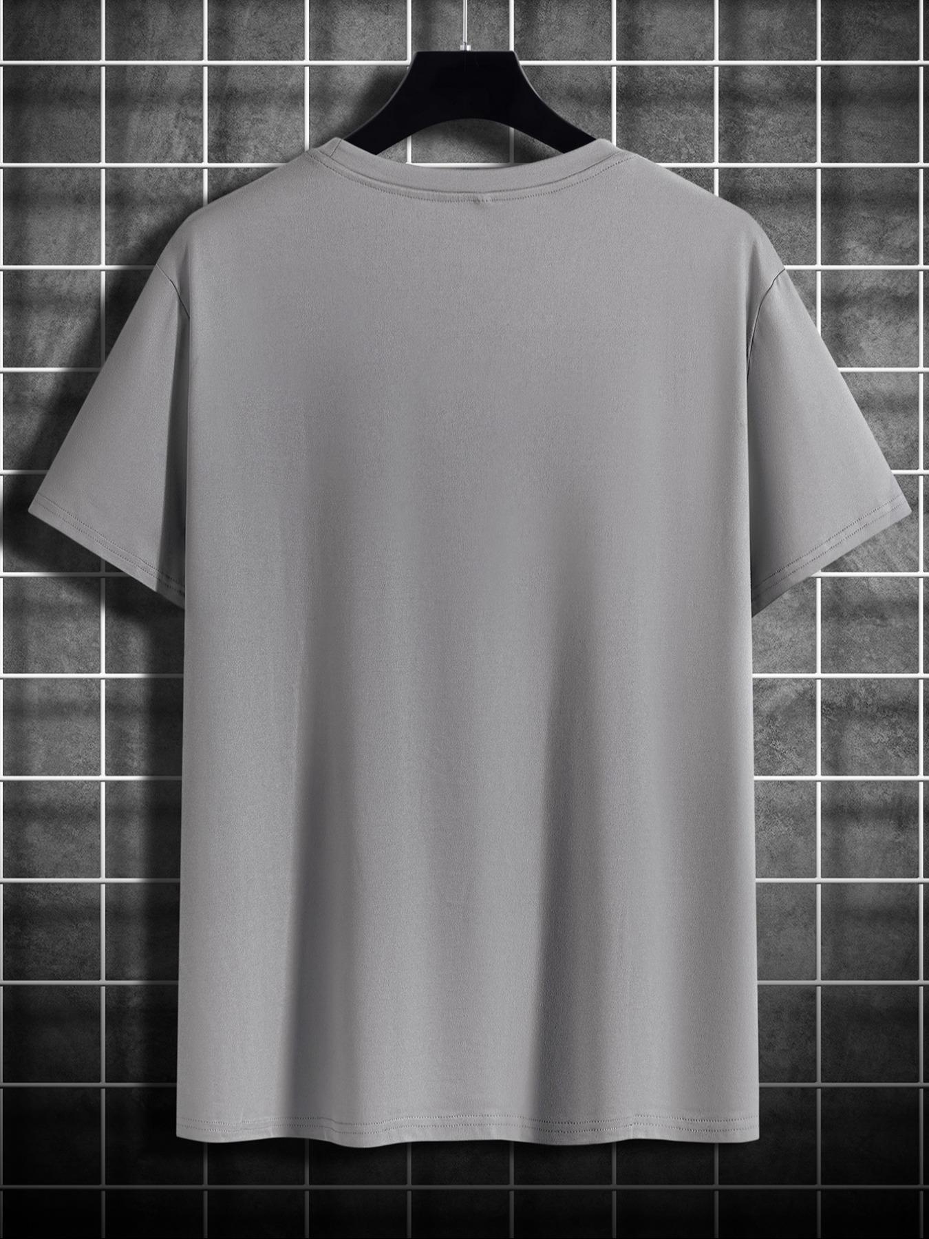 Men's Cartoon Monkey Print Round Neck Tee, Regular Fit Casual Comfy Streetwear Short Sleeve Crew Neck T-shirt for Summer, Fashion Men's Top for Daily Wear