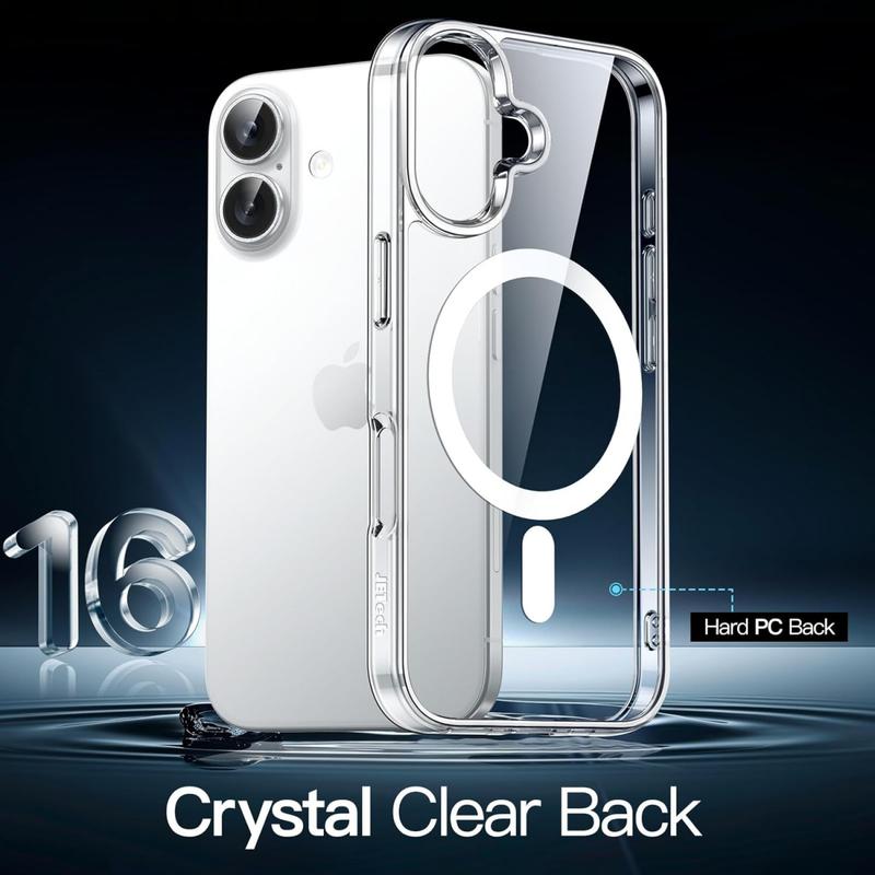 Luxury Clear Case for iPhone 17Promax 16Pro 16E 15Plus 14Pro 13 12 11 Transparent Acrylic Magnetic Wireless Charging Cover,Anti-yellowing phone case, Shockproof, Shatterproof | Compatible with MagSafe