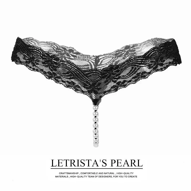 Pearl massage women sexy underwear female transparent thong T pants real temptation underwear fabric women's breathable underwear high waist underwear