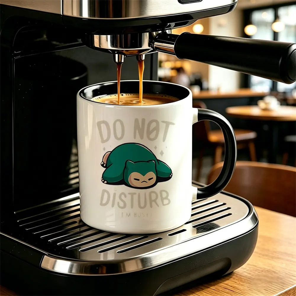 Snorlax 'Do Not Disturb' Cute Pokémon Mug - Funny Ceramic Coffee Mugs, Funny Coffee Cup, Inspirational Gift for Friends, Party Favor, Holiday Present, Restaurant & Cafe Supplies (11 oz / 337 g)