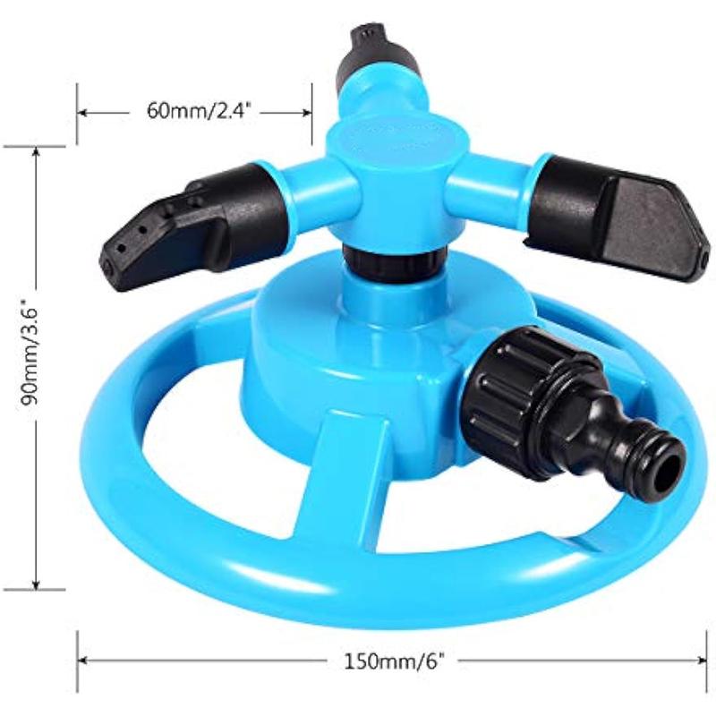 360 Degree Rotation Lawn Sprinkler, Automatic Garden Water Sprinkler, Lawn Irrigation System, Large Area Coverage Rotation Sprinkler, Outdoor Spray, Watering, Sprinklers for Yard, Watering Systems
