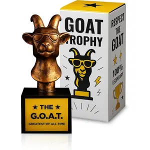 The Goat Trophy Award Greatest of All Time Funny Trophy for Winners with Golden Engraved Plate Perfect for Competitions Office and Party Unique Goat Decor