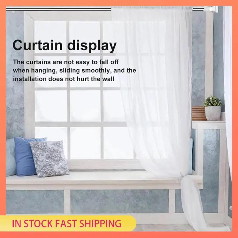 AA05 Punch-Free Telescopic Clothing Rod Extendable Stainless Iron Curtain Pole Easy Installation For Diy Space