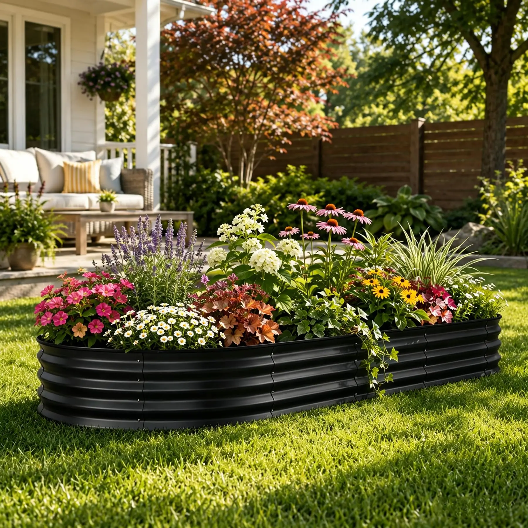 【Garvee】6x3x1ft Galvanized Raised Garden Bed – Oval Metal Planter Box with Anti-Cut Safety Edges, 359 Gallons Capacity, Rust-Resistant Deep Root Planter – for Outdoor Vegetables, Flowers, and Herbs