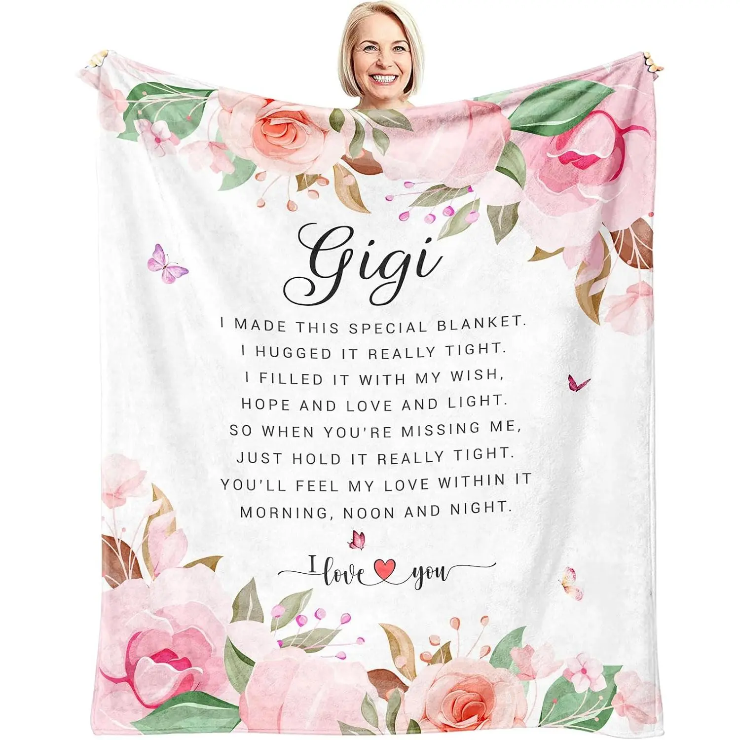 Gigi Gifts for Grandma Throw Blanket 60" x 50" - Gigi Birthday Gifts from Grandchildren - Gift for Gigi from Grandkids - Present for Gigi from Granddaughter Grandson - Best Gigi Gifts