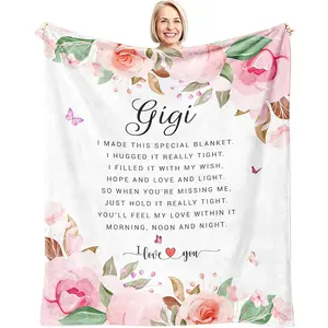 Gigi Gifts for Grandma Throw Blanket 60" x 50" - Gigi Birthday Gifts from Grandchildren - Gift for Gigi from Grandkids - Present for Gigi from Granddaughter Grandson - Best Gigi Gifts