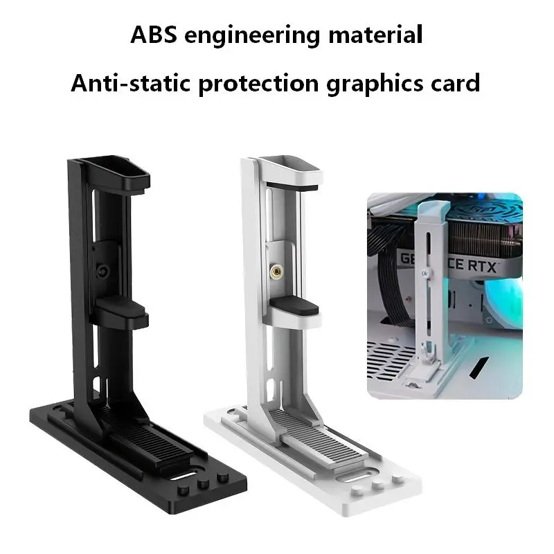 Desktop computer graphics card stand ABS material computer graphics card stand expandable GPU support with adjustable height 0kg top graphics card companion non-slip scratch-resistant buffer pad effectively prevents graphics card sagging