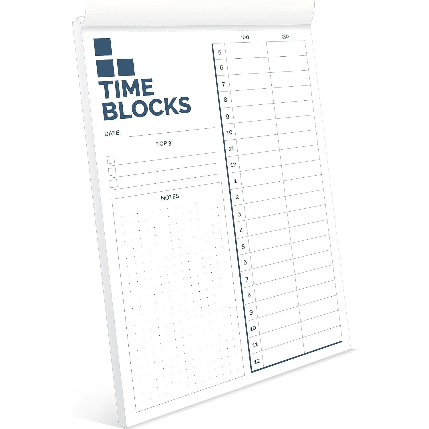 Time Blocking Planner (11.7" x 8.3"), Daily Time Box,   Tool, Undated Daily Schedule Organizer, Daily Planner Notepad, Hourly Planner For Office Productivity,  Notepad.