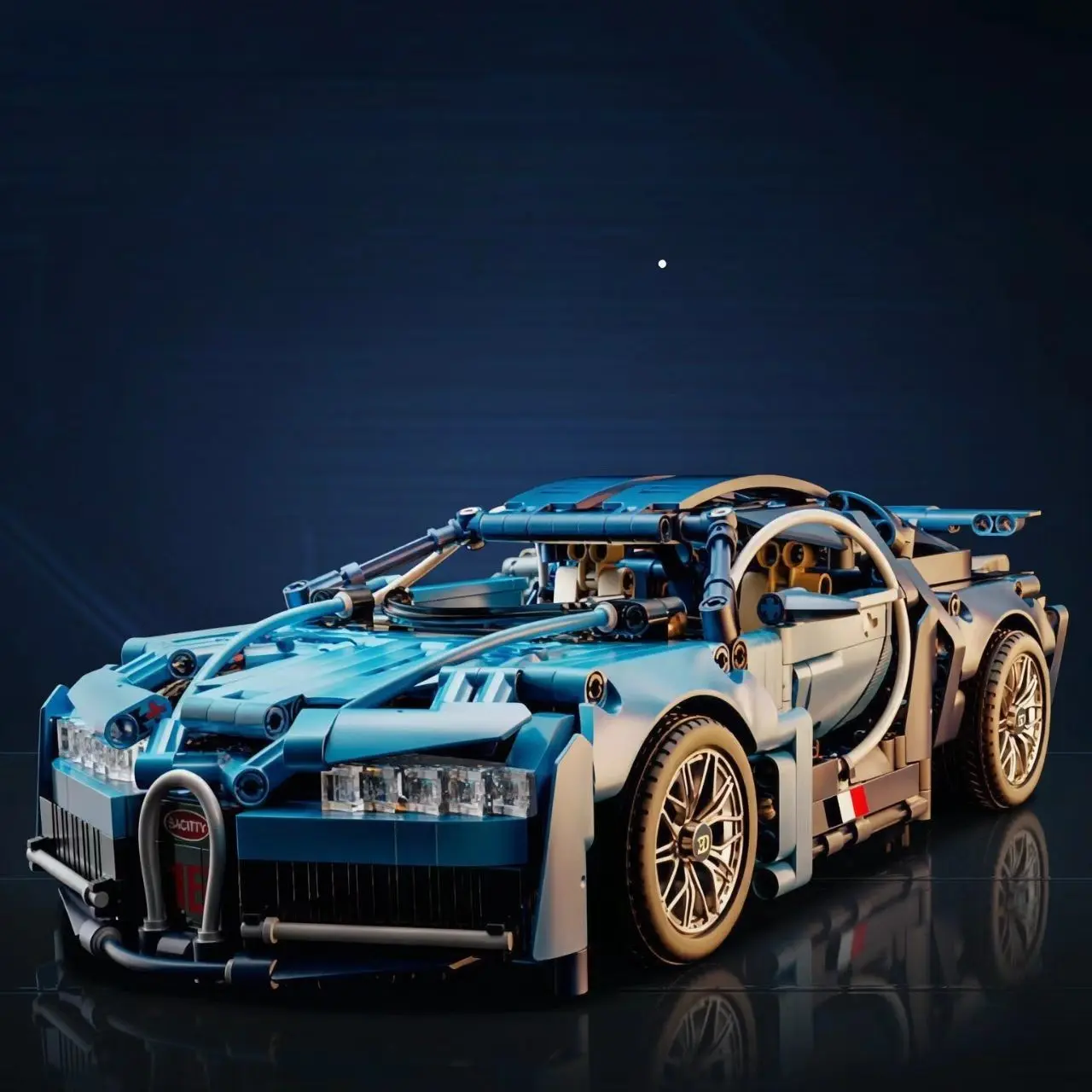 1:14 Super Car Model Kit, 1300+ Pieces, Mechanical Assembly, V6 Engine, Openable Hood, Collectible Desktop Decor, Adult Puzzle Toy, Gift Idea, Building Block Model