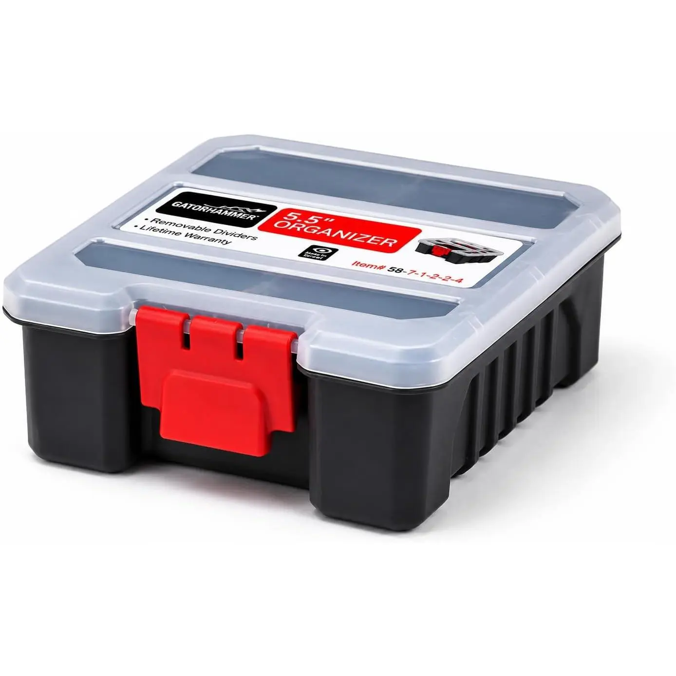 Mini  Organizer Box – Small Hardware Storage Case with 6 Compartments & Divider – Compact Nylon Container for Screws, Beads, Tackle, or Travel Toolbox