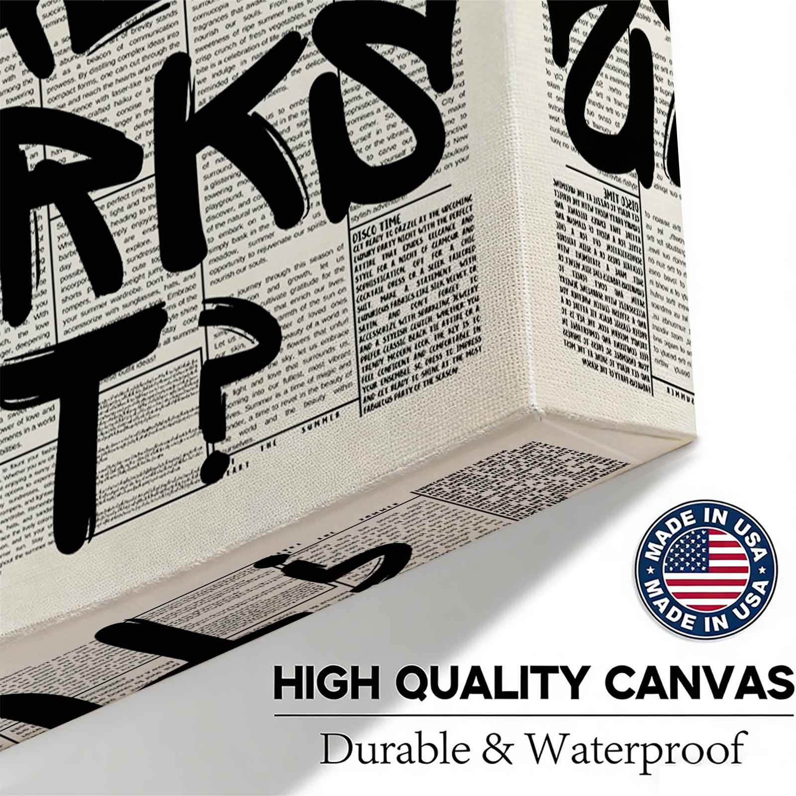 What If It All Works Out? Newspaper Style Canvas Wall Art, Retro New York Times Inspired Motivational Print, Aesthetic Office Decor, Inspirational Quote Poster, Trendy Living Room Wall Decor