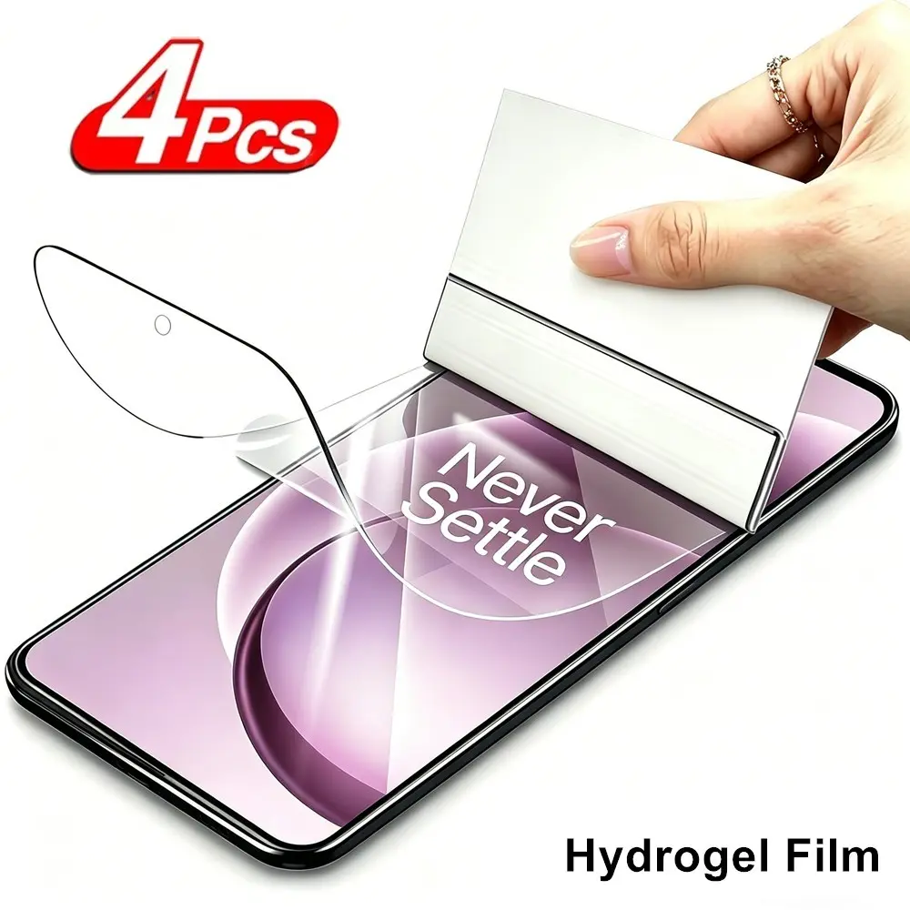 4Pcs HD Hydrogel Film Suitable For Oneplus 15 15R Transparent Full Coverage Soft Screen Protector For Oneplus 13 13r 12 12r 11 11r Touch Sensitive Not Glass