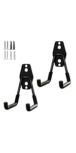 Heavy Duty Steel Hooks,Garage Storage Utility Hooks,Heavy Duty Tool Organizer,Steel Wall Mount Hook, Hose Hanger, Garage Garden Hooks (2)