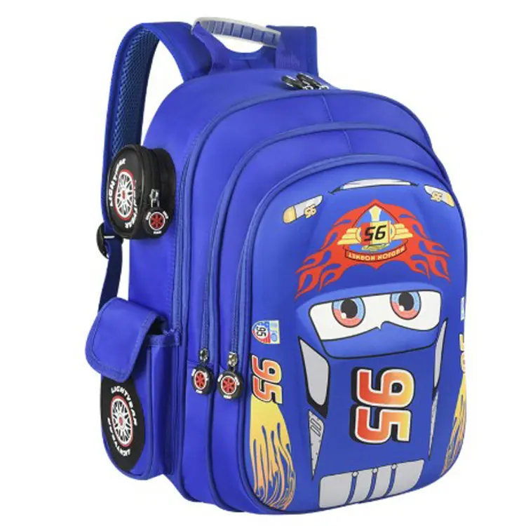 Car Theme Synthetic Zip Kids Safety Backpack - Soft Fabric, Padded Straps, 40x30cm, 1-6 Years School & Educational Supplies, Back to School Haul for Toddlers (Ages 1-6), Lightweight