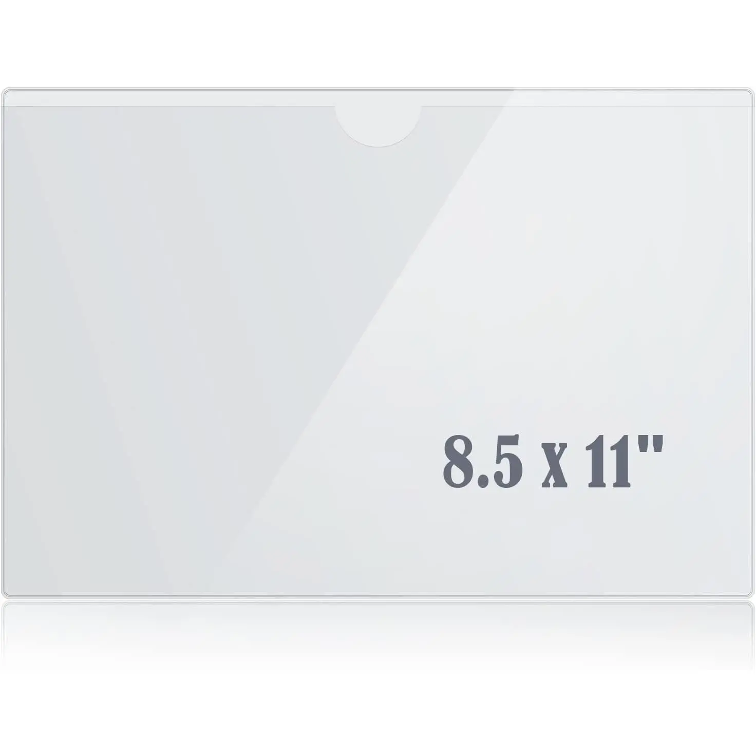 8.5" x 11" Peel & Stick Letter Size Pocket, Crystal Clear 8.5 x 11 Adhesive Wall Pockets- 7 Pack