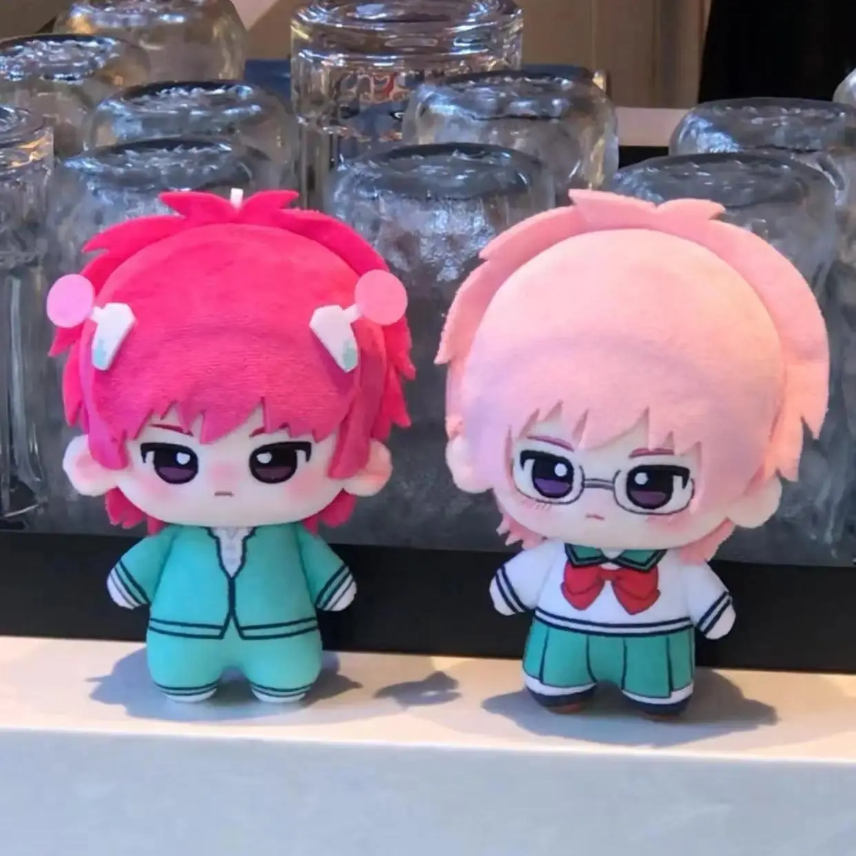 2026 hot itemAnime The Disastrous Life of Saiki K.10cm Saiki Kusuo Chibi Gurumi Cotton Doll Plush Keychain Pendant Gift