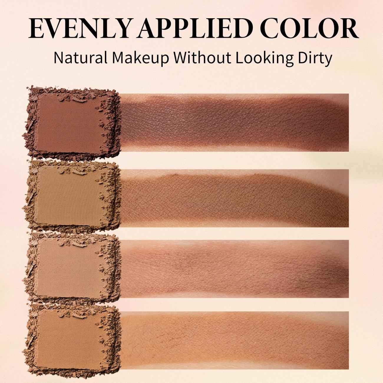 2 Color Contouring Palette, 1 Count Long-lasting Matte Bronzer Palette, Cheek Contour Press Powder, Makeup Gift for Women, Daily Makeup, Matte Buildable Contour, Contour Powders