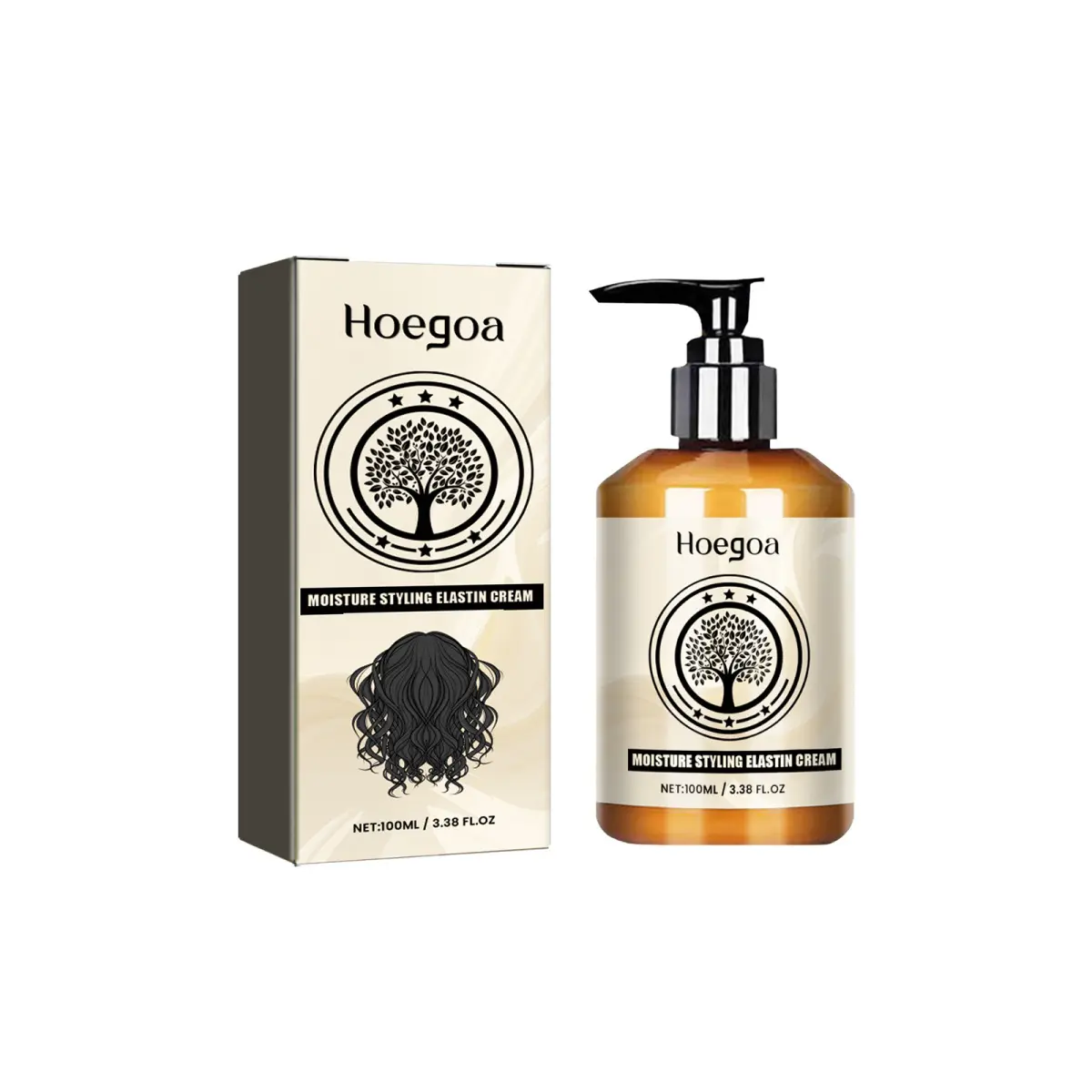 1pc, Moroccan Curl Defining Cream, Curly Hair Styling Elastin, Mineral Oil, Long Lasting Hold, Frizz Control Shine, Nourishing Daily Care