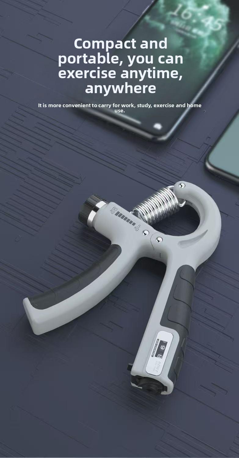 Adjustable R-Type Grip Strength Trainer with Counter – Hand & Wrist Exerciser