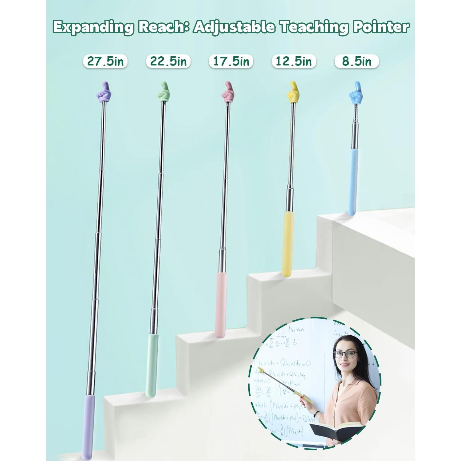 Retractable Teacher Pointer for Classroom Reading, Extendable Finger ...