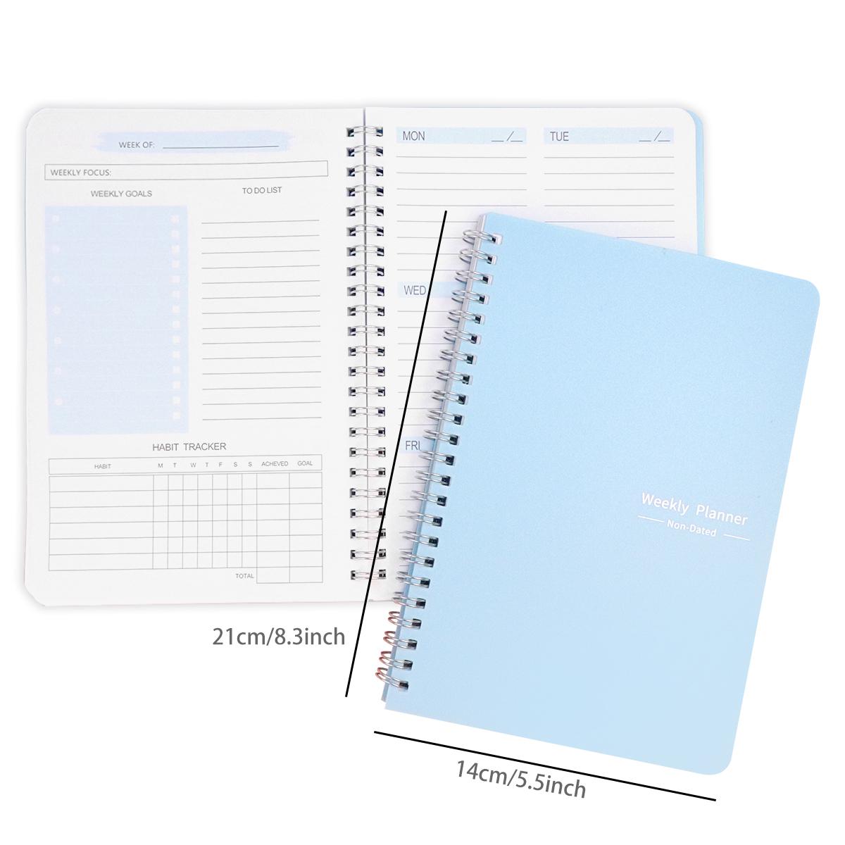 Weekly Notebook, 1 Piece Portable Spiral Notebook, Weekly Planner Journal Book, Budget Planner Books for Home Office School Supplies, Spiral Bound Planner