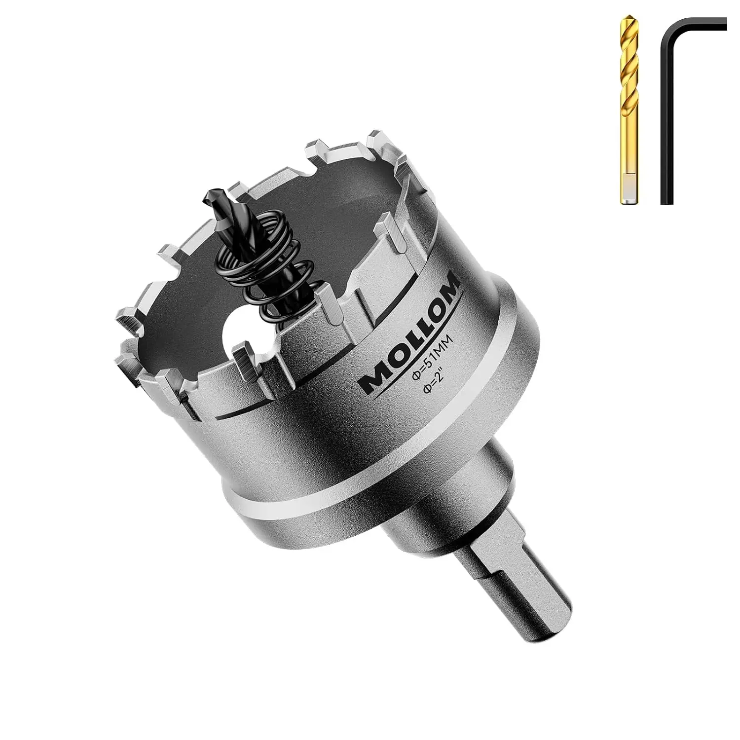 2" (51mm) Duty Carbide Hole Saw with 2 Bits| Industrial-Hole Cutters for cutting Stainless,Mild, Iron,Copper,Brass,Aluminum,