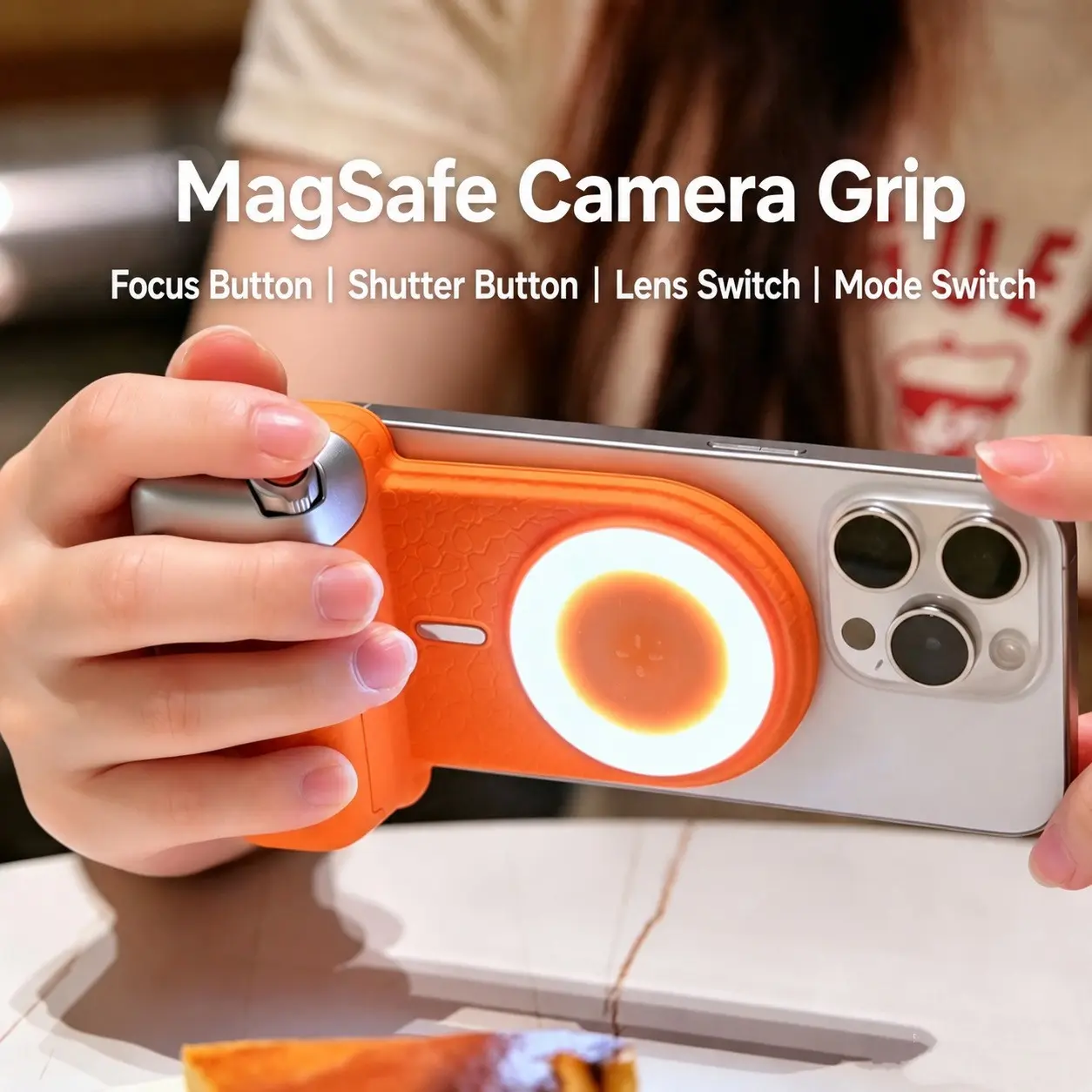 Magnetic Phone Tripod, Single Hand Operation Zoom Camera, Three Color Light Photography Handle, Ideal for Vloggers and Photographers