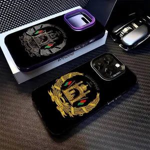 Afghan Afghanistan Flag Phone Case for iphone 17 16 15 14 13 11 12 Pro Max Air X Xs Plus 16e 17e For Samsung S26 S25 S24 S23 FE Ultra Plus Edgeblack silver hard shell Cover
